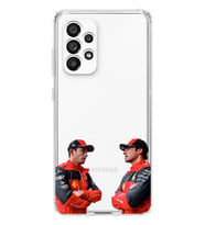 Samsung Galaxy A73 Uyumlu Carlos Sainz ve Charles Leclerc Formula 1 Desenli Şeffaf Kılıfı