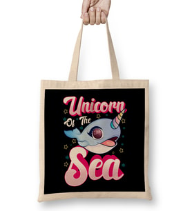 Cute & Funny Narwhal Unicorn Of The Sea Bez Çanta Uzun Saplı