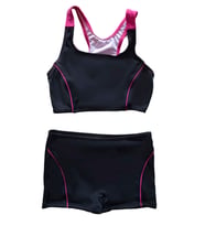 Endeep Kız Çocuk Şortlu Siyah Yüzücü Bikini Takımı