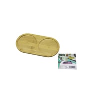 2 BÖLMELİ OVAL AHŞAP BAMBU YAĞDANLIK ALTLIK MİNİ TEPSİ 12 X 23.4 X 0.8CM (5343)
