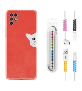 INFINIX Note 11 Pro Note 10 Hot 9 Play Kılıf Kablo Koruma Spiral Silikon Kedoş 1735