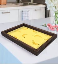 BK Gift Muz Tasarımlı Doğal Ahşap Tepsi-1