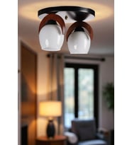 HELENA 2 Lİ TEPSİLİ BEYAZ CAMLI PLAFONYER AVİZE