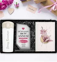 Anneler Gününe Özel Kişiye Özel Kristal Cam Plaket & Kişiye Özel Çelik Termos & Tasarım Defter