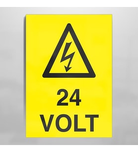 24 Volt Uyarı Levhası 60x90cm (Karışık)