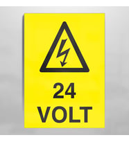24 Volt Uyarı Levhası 60x90cm (Karışık)