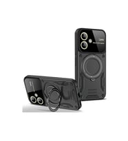 Samsung Galaxy A06 Kılıf Joy Lens Standlı Kapak - Siyah