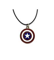 Kaptan Amerika Kalkan Avengers Suni Deri İpli Metal Kolye