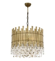 AVONNI AV-60162-E40 Eskitme Kaplama Klasik Avize E27 Metal Kristal 40cm