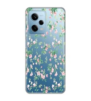Redmi Note 12 Pro 5G Uyumlu Çiçek Desenli Şeffaf Telefon Kılıfı