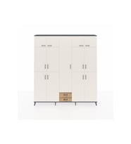 Arges Dolap 10 Raflı 2 Çekmeceli 4 Askılı 220x30x243 Antrasit-Aytaşı/Çam