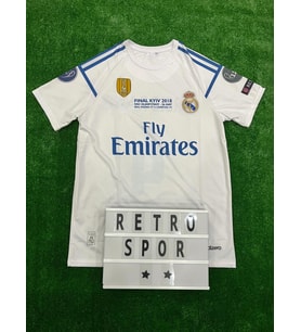 Sergio Ramos Real Madrid Kısa Kol 2018 Şampiyonlar Ligi Kiev Özel Tasarım Beyaz Forma