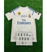 Sergio Ramos Real Madrid Kısa Kol 2018 Şampiyonlar Ligi Kiev Özel Tasarım Beyaz Forma