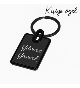 Hediyelik Kişiye Özel İsim veya Söz Baskılı Kare Anahtarlık Araç Araba,Motor,Ev Anahtarlığı Kutulu