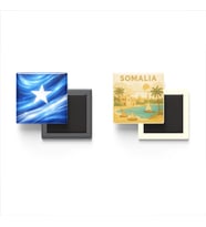 Buzdolap Magnetleri - Somali Bayrağı ve Paper Cut Tema - 2'li Set Magneti