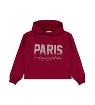 Civil Girls Paris Baskılı 10-13 Yaş Sweatshirt - Bordo