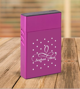 BK Gift Kişiye Özel Mor Slim Boy Metal Sigara Kutusu-4