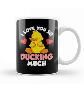 I Love You So Ducking Much Adorable Duckling Pun Kupa Bardak Porselen