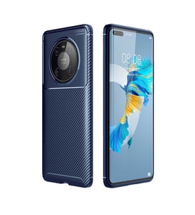 Huawei Mate 40 Pro Kılıf Esnek Soft Karbon Tasarım Legion Serisi (Lacivert)