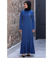 Azra Tesettür Elbise Bordo