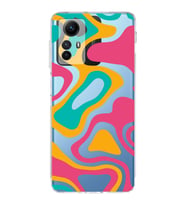 PrintiFy Xiaomi Redmi Note 12S Uyumlu Kamera Korumalı Renkli Desen Tasarımlı Şeffaf Kılıf