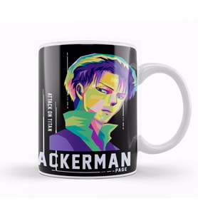 Attack On Titan Levi Ackerman in Pop Art Kupa Bardak Porselen