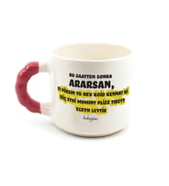 Bu Saatten Sonra Ararsan Baskılı Kırmızı Kulplu Boncuk Kupa
