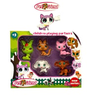 Miniş Oyuncak Karakterleri Littlest Pets Shop 5 'li Miniş Ailesi
