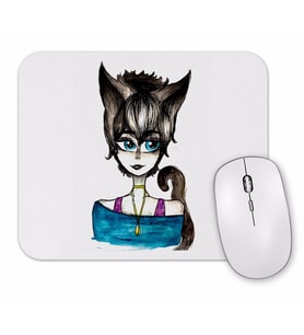 Menina Gata Mouse Pad