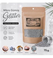Lexroo Gümüş Glitter Sim Tozu - Epoxy NailArt Makyaj Mum Kolonya Dekorasyon (ince Taneli)