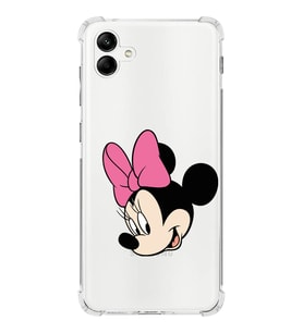 Samsung Galaxy A04e Köşe Korumalı Antişok Kapak Minnie Mouse Tasarımlı Şeffaf Kılıf
