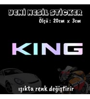 king kral ön arka cam uyumlu 2 adet oto sticker - ışıkta renk değiştiren hologram sticker yapıştırma
