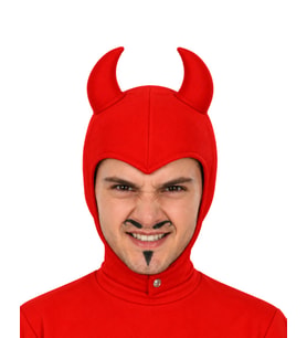 Şeytan Başlığı Yetişkin Boynuzlu Kırmızı