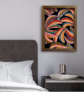 BK Gift Yatak Odası Konseptli Doğal Masif Ahşap Çerçeveli Tablo 45x65cm-85