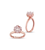 Gümüş Rose Beyaz Lotus Çiçeği Yüzük CSR2182968