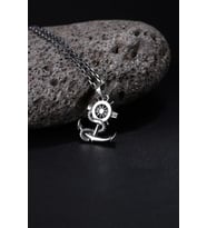 925 Ayar Sarmallı Gemi Çapası Erkek Kolye Silver