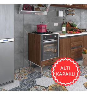 Kenzlife ankastre modülü kabini erbiyum cvz fırın ocak dolabı özel boy ayarlı ayaklı kapaklı (Karışık)