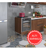 Kenzlife ankastre modülü kabini erbiyum cvz fırın ocak dolabı özel boy ayarlı ayaklı kapaklı (Karışık)