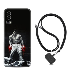 General Mobile Gm 23 Kılıf Resimli Boyun Askılı İpli Desenli Silikon Muhammed Ali 1369
