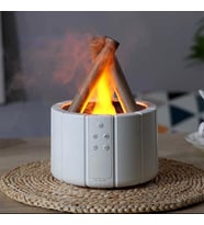 Hava Nemlendirici Aroma Difüzörü 280Ml Led Işıklı Kumandalı Alev Simülasyonlu (Beyaz)