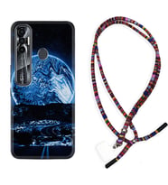 Tecno Spark 6 6 Go 8C 8 Pro 7 7 Pro Kılıf Boyun Asklı Rasta Silikon Mavi Gece 1605