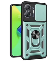 İnfinix 30 5G Kılıf Pars Lens Yüzüklü Silikon - Yeşil