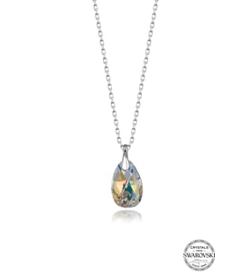 Swarovski Crystal Kadın 16 mm Damla Gümüş Kolye