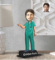 Kişiye Özel 2 Boyutlu Doktor Erkek Ahşap Biblo-4