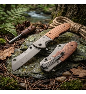 Knivox Browning YA-DA104 Ahşap Kabze Survival Tanto Kamp Çakısı