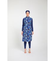 Chelly Kadın Likralı Fermuarlı Tam Kapalı Tesettür Mayo T 3860 - T 3865 (Lacivert)