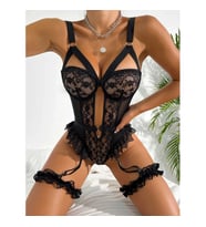 LYYN For Dreams 8450 Fantezi Dantelli Bodysuit (Siyah)