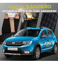 Dacia Sandero Siyah Renk Tay Tüyü Cepli & Terletmez Sırtlı Oto Koltuk Minder Seti - Koltuk Koruma Kılıfı (ÖN & ARKA TAM SET)