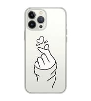 Iphone 15 Pro Uyumlu Kalp Desenli Şeffaf Telefon Kılıfı