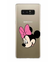 Samsung Galaxy Note 8 Kapak Minnie Mouse Tasarımlı Şeffaf Silikon Kılıf